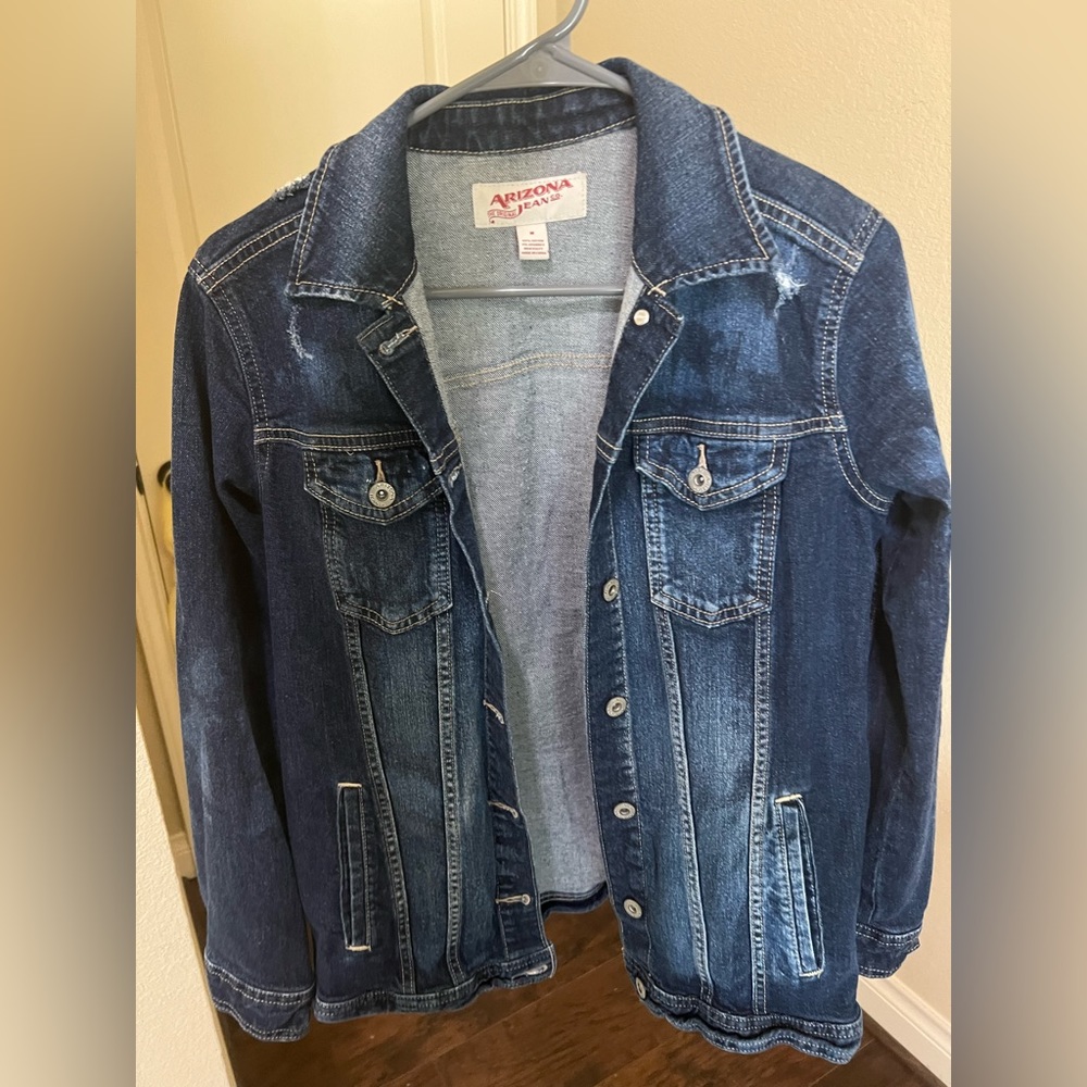 ARIZONA JEAN CO Dark Wash Medium Jean Jacket - 4 Functional Pockets